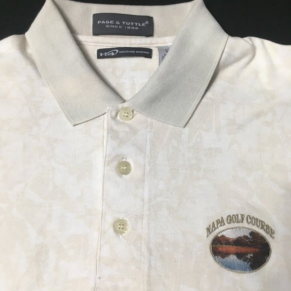 Golf Polo Shirt Napa Golf Course, cream size large moisture wicking - Picture 1 of 8